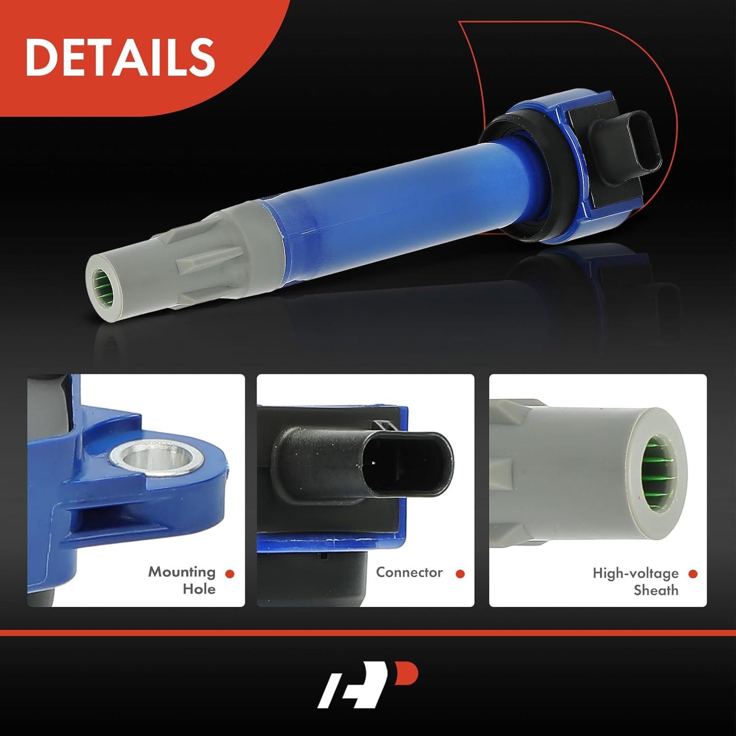 A-Premium (Blue) Engine Ignition Coil Pack Compatible with Dodge Charger, Journey, Challenger, Avenger, Nitro, Magnum & Chrysler Town & Country, 300, Pacifica, Sebring & Volkswagen Routan, 6-PC Set