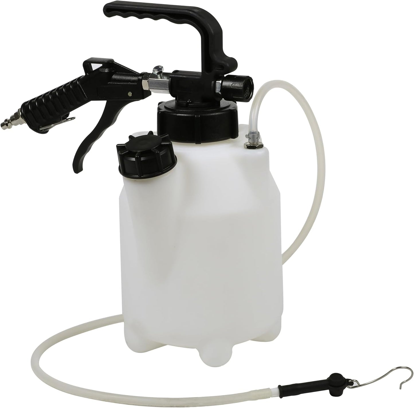 ARES 18078 – 3-Liter Vacuum Brake Fluid Bleeder – 3L Fluid Extractor Connects to Standard Shop Air Supply – Manual Trigger Locks for Hands-Free Use – Bleeds from Caliper Without Need for Adapters