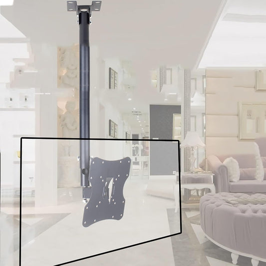 TV Ceiling Mount Bracket, Full Motion Swivel Tilting Stand for 12-32 Inch TVs, Height Adjustable(2m)