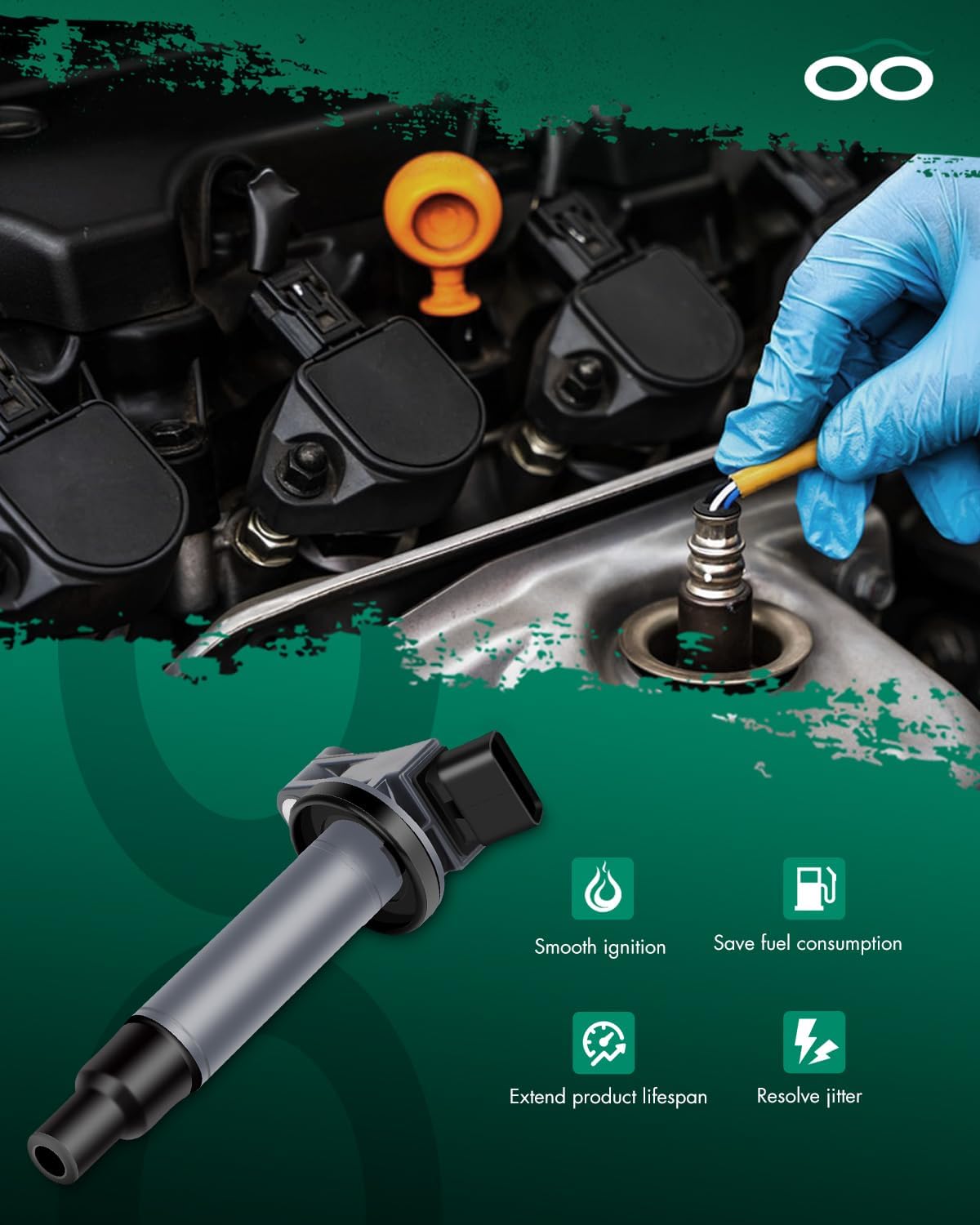 SCITOO Ignition Coils fit for Toyota Sienna 3.0L 2001-2003 for Toyota Highlander 3.0L 2001-2003 for Toyota Highlander 2.4L 2001-2003 UF267 CUF267 6pcs Ignition Coils