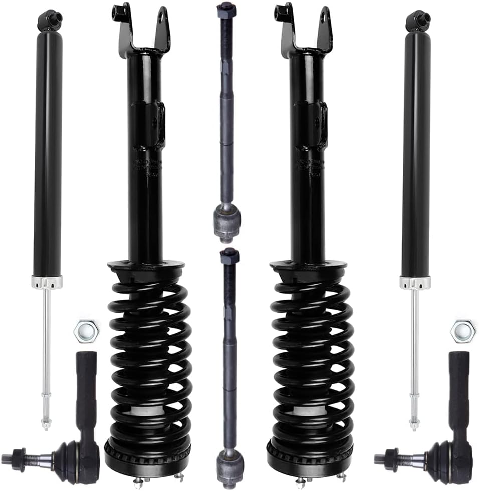 SCITOO Struts Shock suspension kit for 2005-2010 for Chrysler 300 2006-2010 for Dodge Charger 2005-2008 for Dodge Magnum Front Complete Struts Assembly Rear shock absorber Tie Rod End 8 Pcs
