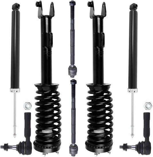 SCITOO Struts Shock suspension kit for 2005-2010 for Chrysler 300 2006-2010 for Dodge Charger 2005-2008 for Dodge Magnum Front Complete Struts Assembly Rear shock absorber Tie Rod End 8 Pcs