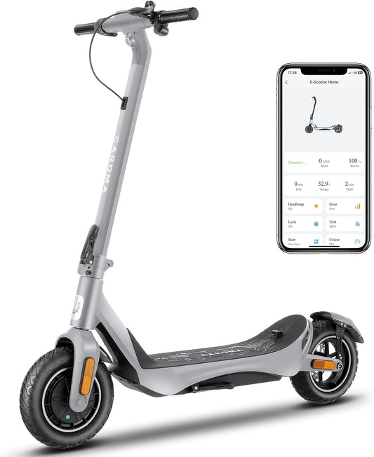 Caroma Electric Scooter Adults, 850W Motor, Max 36 Mph & 30-37 Miles Long Range, 10 Inch Run-Flat Tires, Folding E-Scooter with Dual Motor and Dual Brakes, Smart Control