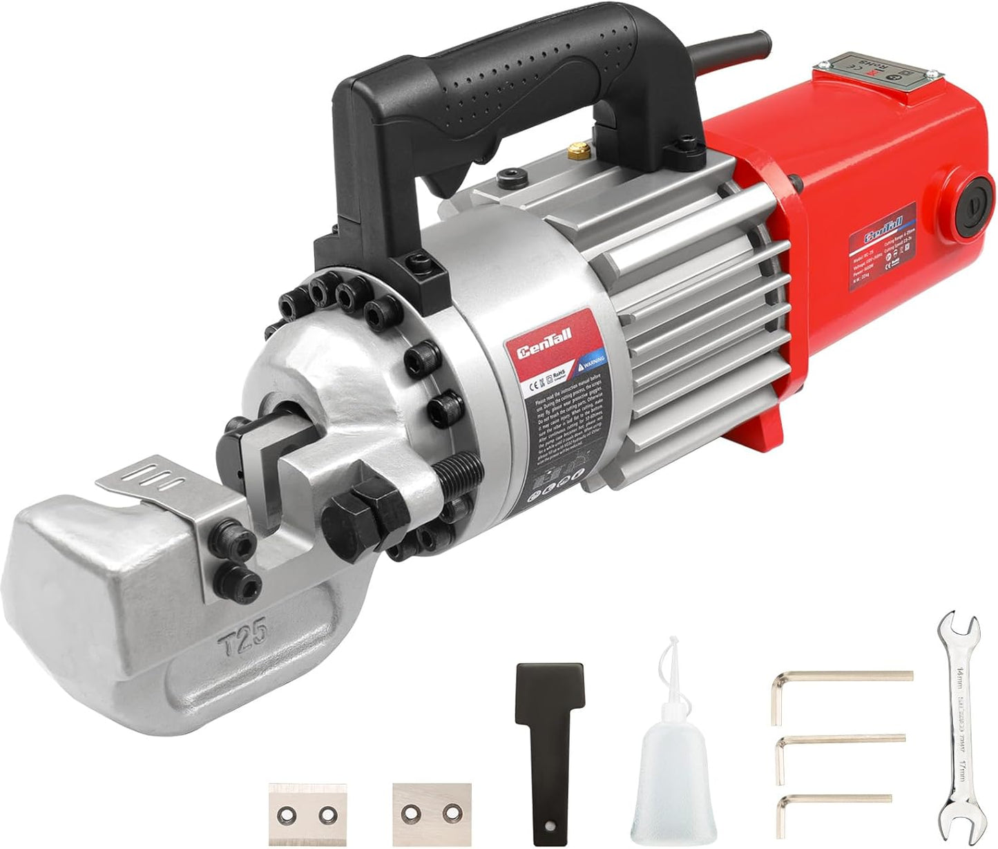 7/8" Electric Hydraulic Rebar Cutter 2-2.5s Cutting Speed Portable Rebar Cutter Cutting Rebar 4-22mm #7 1150w 120v/60hz (RC22)