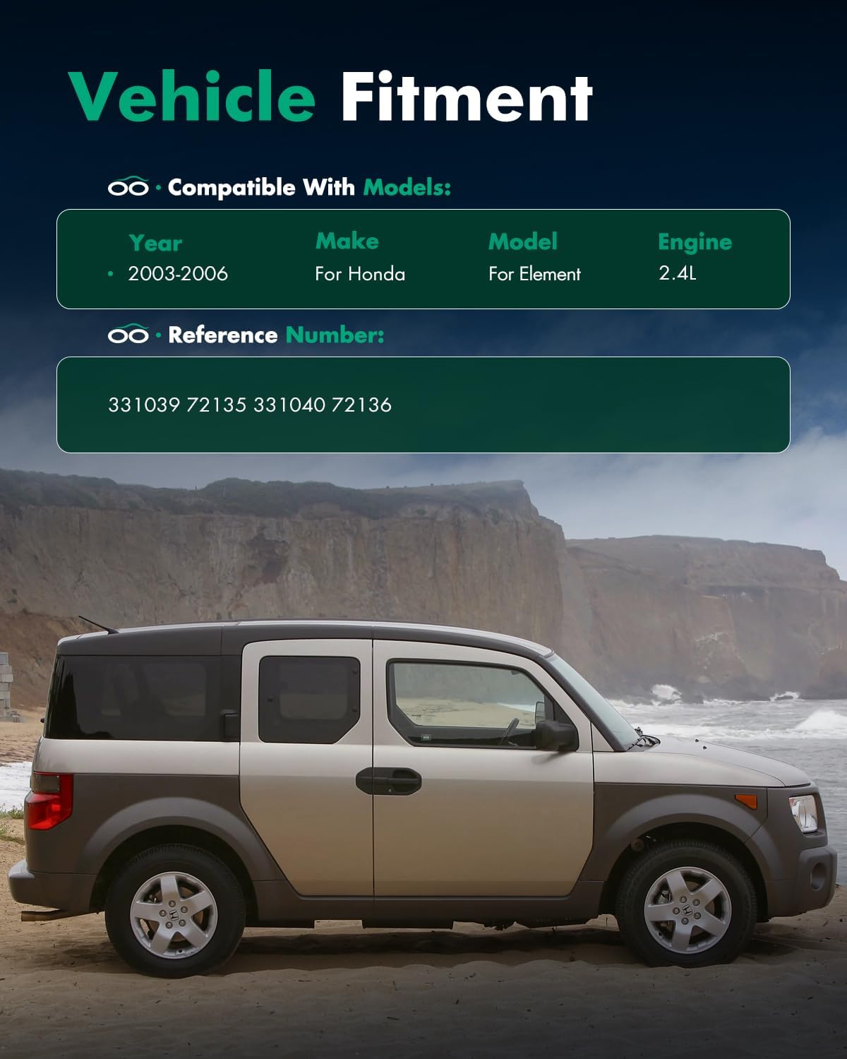 SCITOO Front Shock Absorbers Fits For Honda Element 2003-2006 Auto Shocks 331039 331040 (2Pcs)