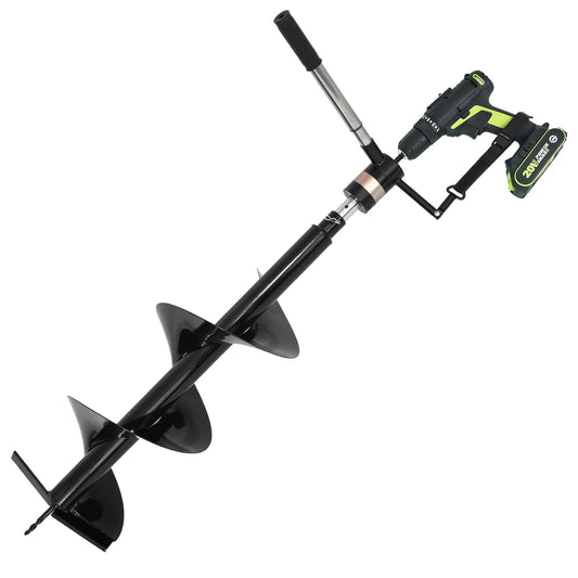Auger Post Hole Digger 10" Wide 32" Deep - Earth Auger - Trench Digger - Hole Digger Tool for Fence Posts - Electric Post Hole Digger Handles