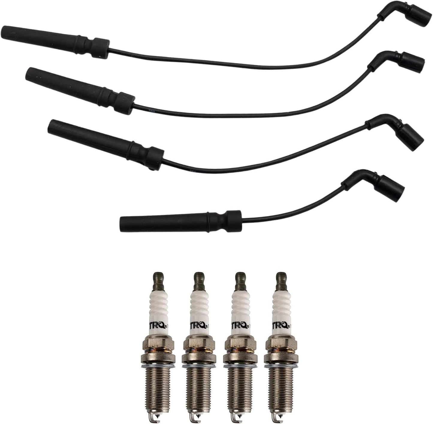 TRQ Ignition Kit Spark Plugs Wire Set Compatible with 2011-2019 Ford Fiesta