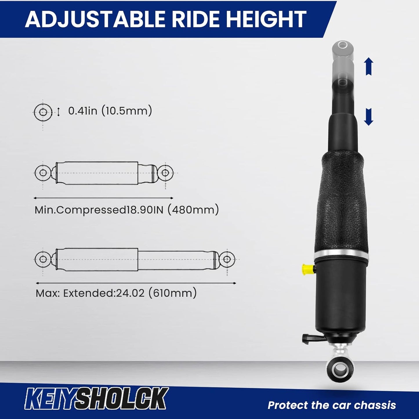 2Pcs Rear Air Struts Shock Absorbers Compatible with GMC Yukon XL Cadillac Escalade Chevy Avalanche Suburban 1500 Tahoe Car OEM Replace Part 22187156, 25979394