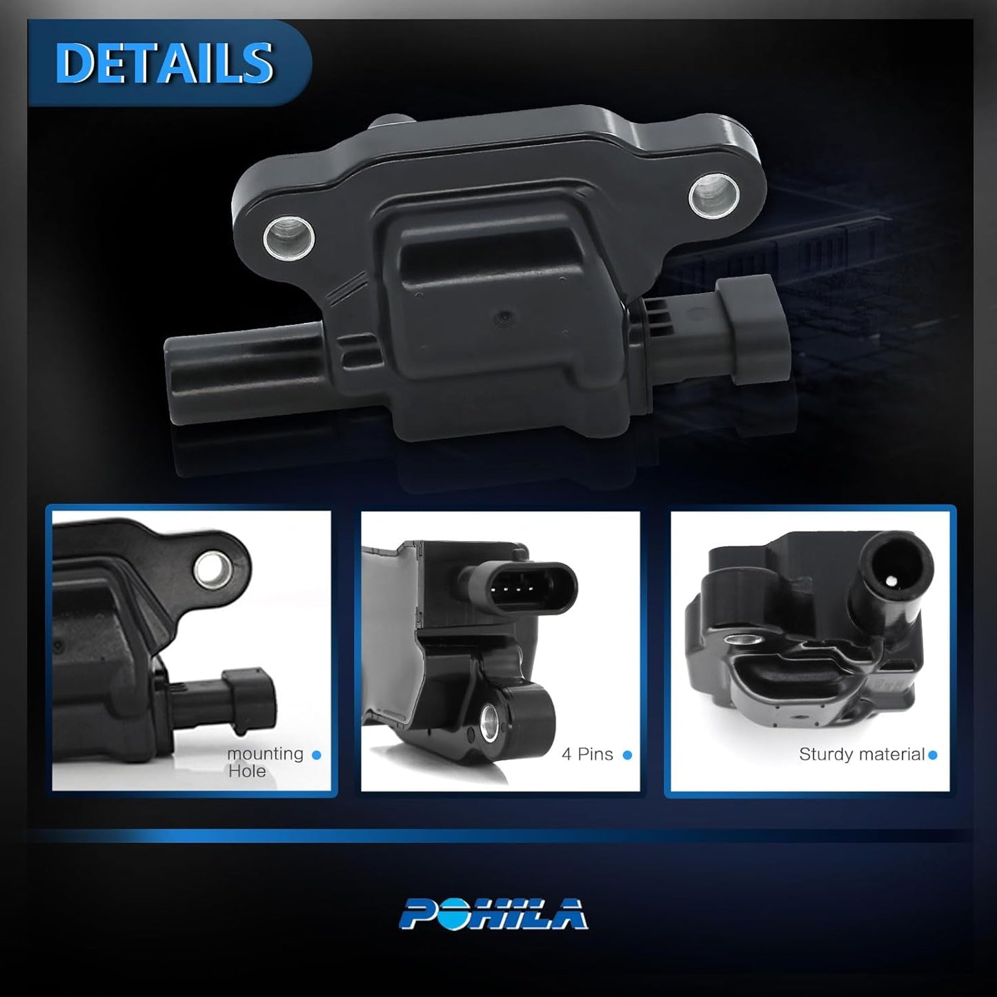 Set of 8 Square Ignition Coil Pack Replacement for Chevrolet GMC Cadillac Camaro Corvette Express Impala CTS Rainier Avalanche Silverado Suburban Savana V8 Replace# UF413 12611424 12570616