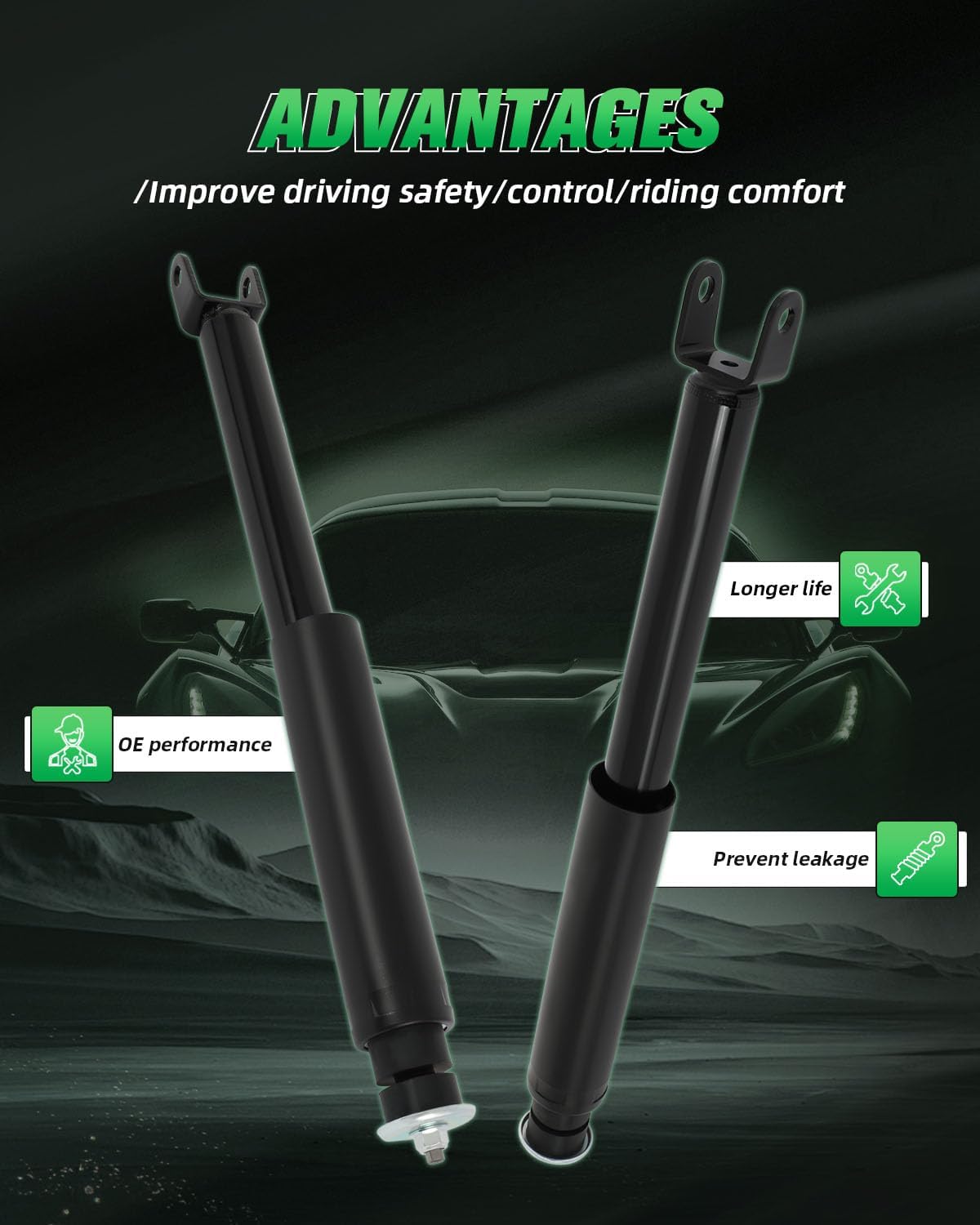 SCITOO - Rear Shock Absorber for Ford Fits 1996-2007 for Ford Taurus,1996-2005 for Mercury Sable Shocks 349168 37329 550058 Struts - 2Pc Set