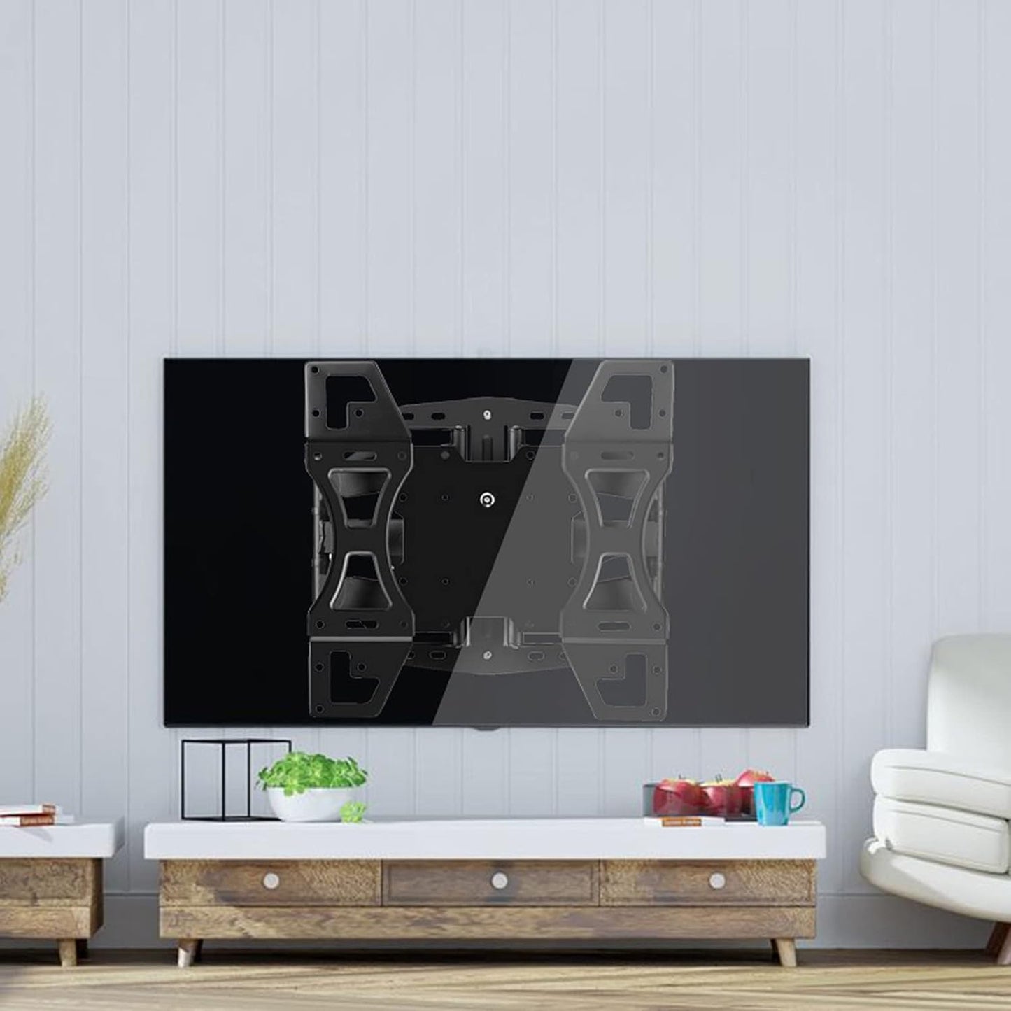 TV Monitor Holder Rack Six-arm Multifunctional TV Stand Full Motion TV Wall Mount Bracket Swivels Tilts Extension for Most 26-65 Inch TVs, Max 400x400mm Up to 99lbs TV Brack