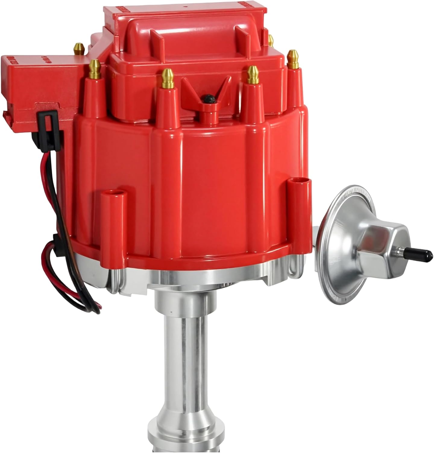 Complete Ignition Distributor Replacement For SBF Small Block Ford 260 289 302 5.0 Ignition HEI Distributor with 65K Volt Coil 1030213 PE330U Red Cap