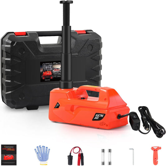 ZAISHANG Electric Car Jack 5Ton 12V Hydraulic Car Jack Lift (Lifting Range: 6.1~17.7 inch) Built-in Safety Hammer, and LED Light for SUV MPV Sedan Truck Change Tires Garage Repair