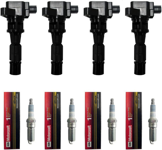 4 AD Auto Parts Ignition Coils & 4 OEM SP530 Iridium Spark Plugs For Fusion & Milan
