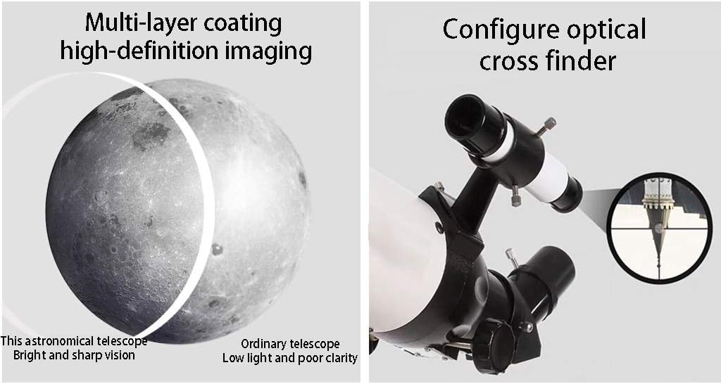 Ultra Hd, Telescope for Beginners Adults, 80 Mm Aperture 400mm Astronomy Telescope with Adjustable Tripod and Backpack, Telescope for