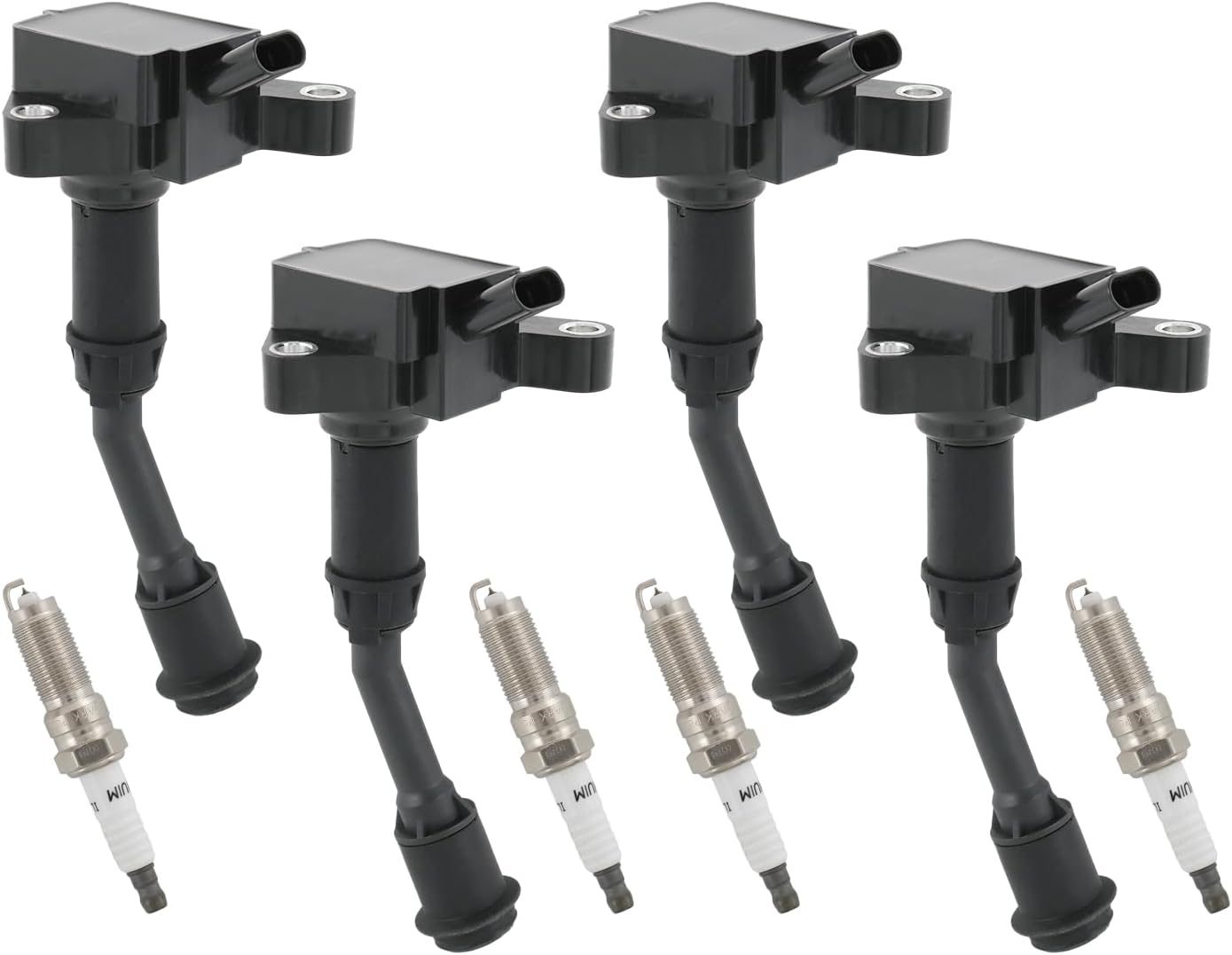 Set of 4 Ignition Coil Pack & Spark Plug Compatible with Ford Escape Fusion L4 1.5L Replace# UF735, DS7Z12029A, DS7Z12029B, C880, GN10645, DG554
