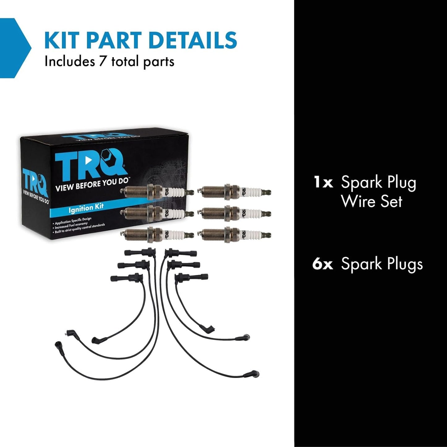 TRQ Ignition Kit Spark Plugs Wire Set Compatible with 1991-1996 Dodge Stealth
