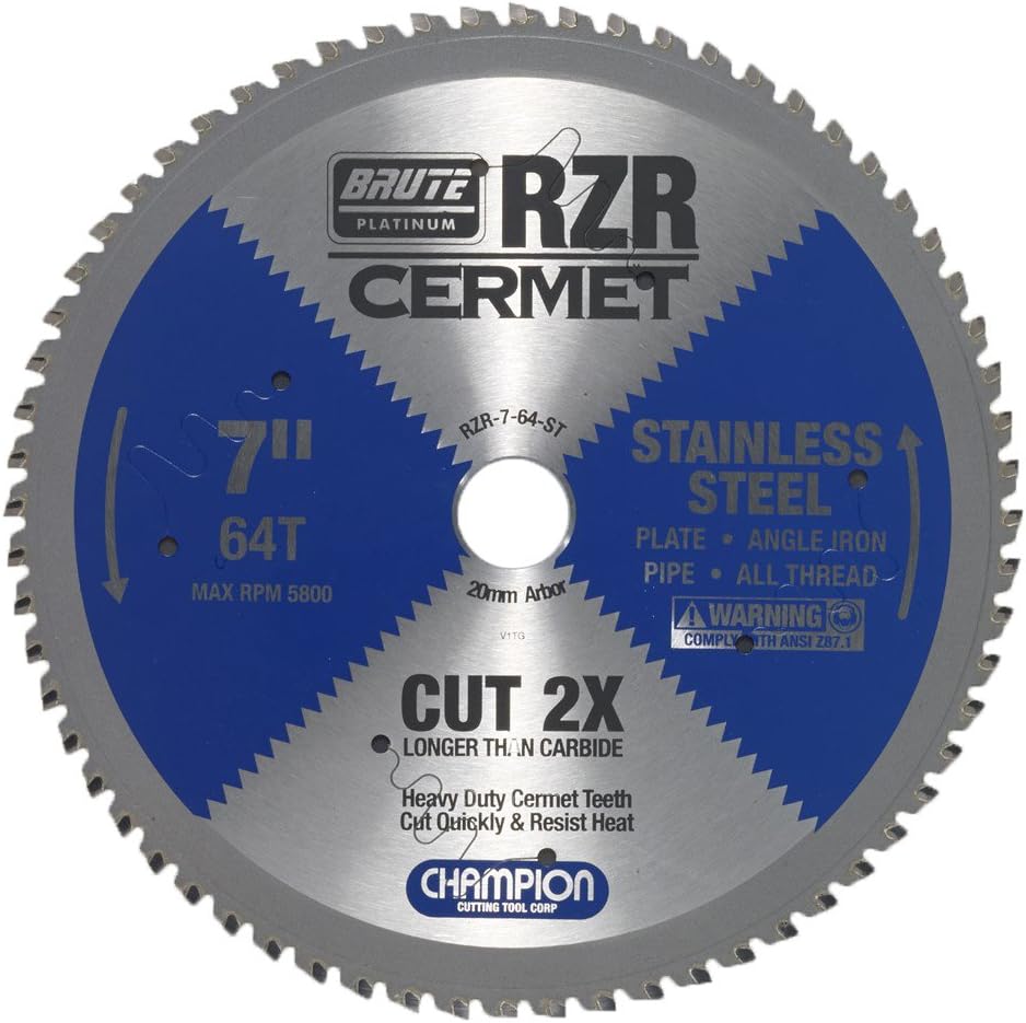 Champion Cutting Tool Corp Circular Saw Blade 114", 110T (RZR-14-110-ST)-Cut Stainless