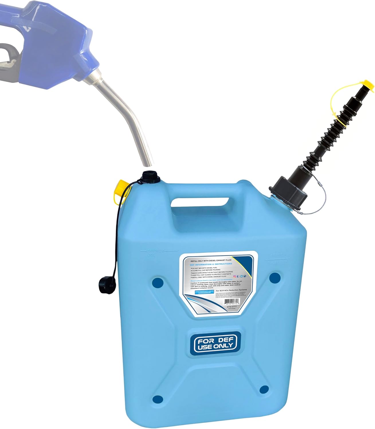 5 Gallon Refillable DEF Fluid Evacuator | Jug | Container | Silver Transfer - STS-BLU