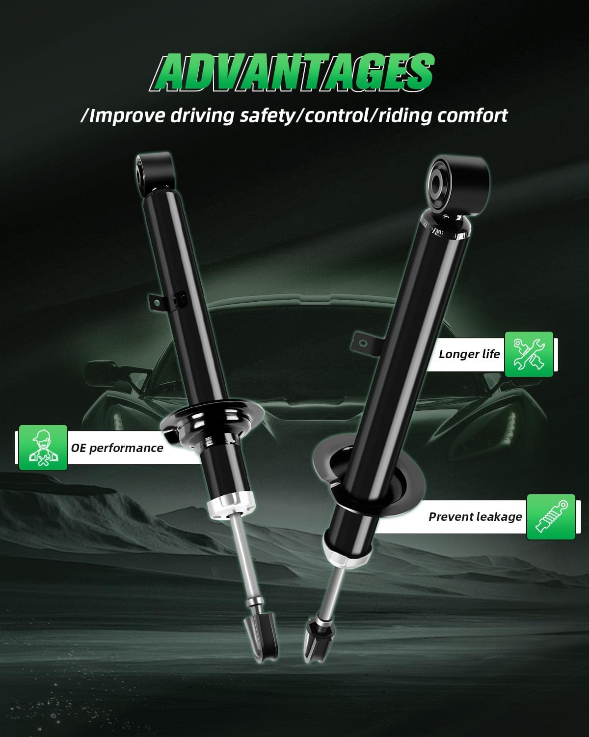 SCITOO Front Shock Absorbers Fit for Lexus IS250 2006-2013,for Lexus IS350 2006-2013 Auto Shocks 551130 39131 551131 39132 -Set of 2