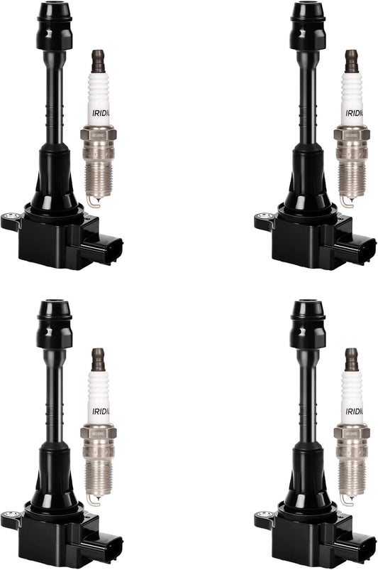 Set of 4 Ignition Coil Pack and Spark Plugs Fits for Nissan Sentra 1.8 L4 2002 2003 2004 2005 2006 1.8L Replaces UF351 C1397