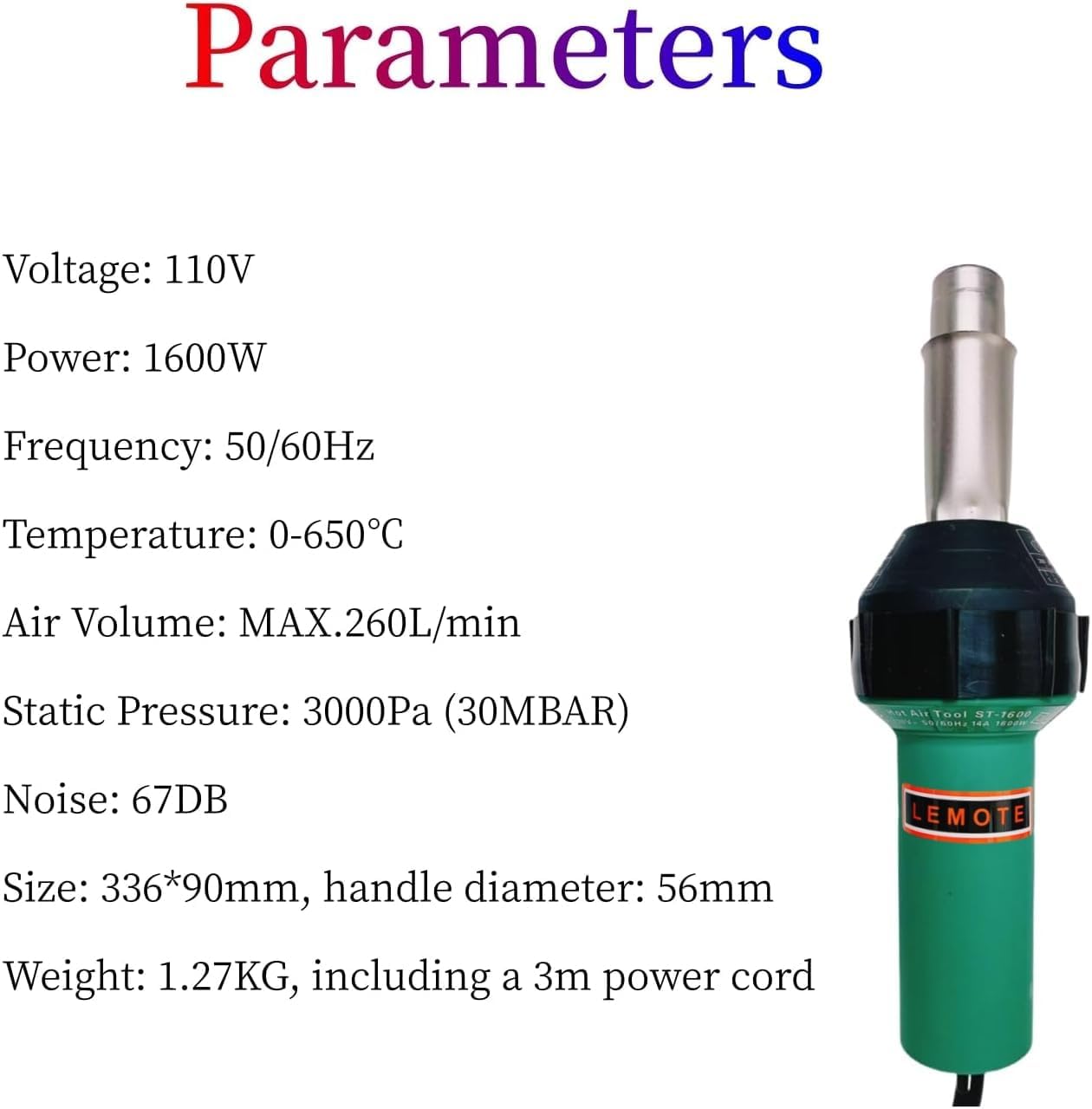 110V 1600W Hot Air Plastic Welder Hand Held Heat PVC Vinyl Linoleum Flooring Hot Air Welding Gun Tools Kit (Set 1)