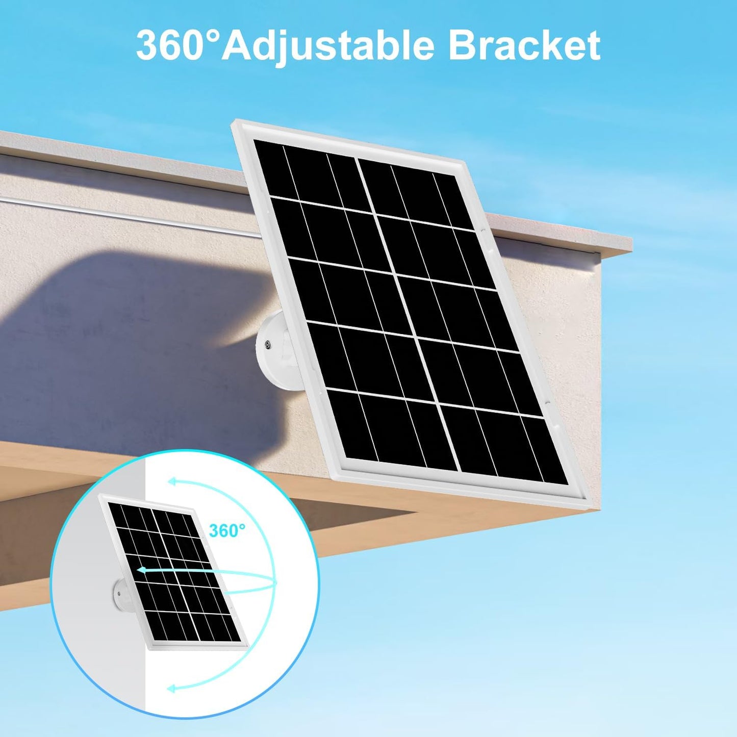7W Solar Panel for Ring Camera,3Pack Solar Charger for Stick Up Cam, Stick Up Cam Pro, Spotlight Cam Plus/Pro with 10FT/3M Waterproof Long Cable and USB-C to Barrel Plug Adapter