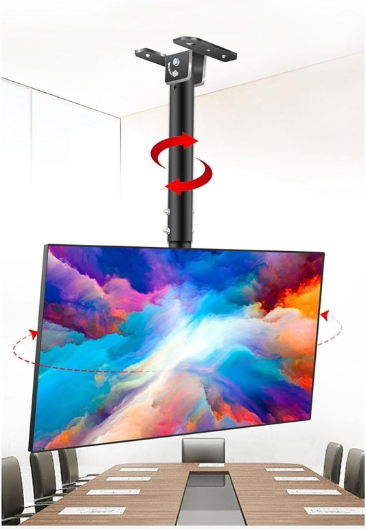 Adjustable Height Ceiling TV Mount Bracket, 39-85 Inch LCD Flat TV, 360° Rotation, Metal Expansion Screw Fixing, Wall & Ceiling Mount