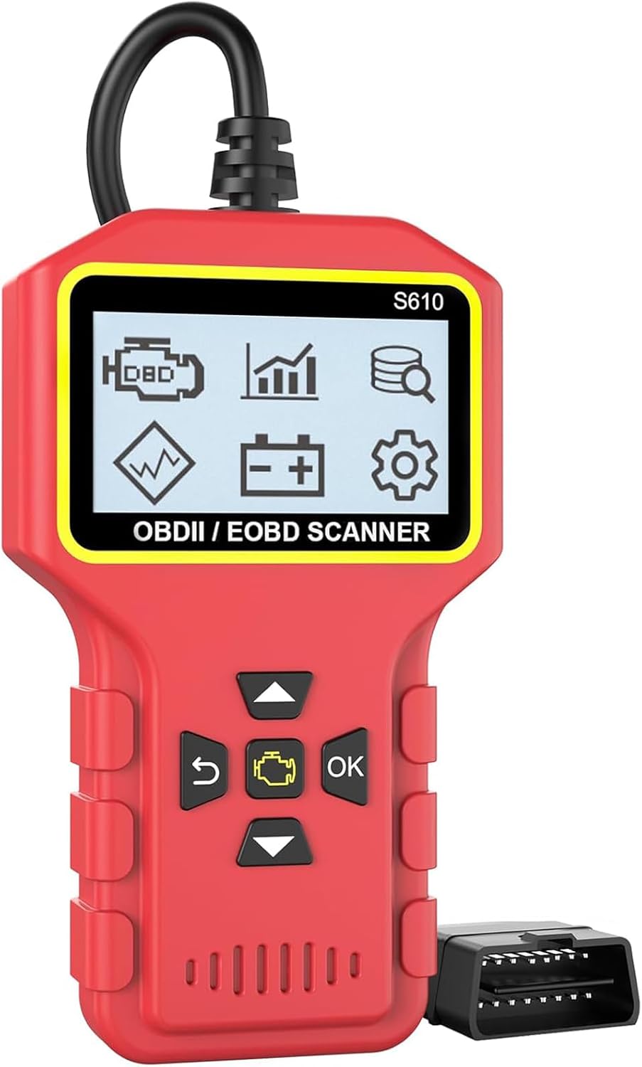 V550 OBD2-Scanner, Battery-Tester, Enhanced Car-Diagnostic-Tool Read & Clear Engine Fault Codes, CAN Scan Tool for All OBD2 Cars 1996+, 40,000+DTC, Live Data(Black)