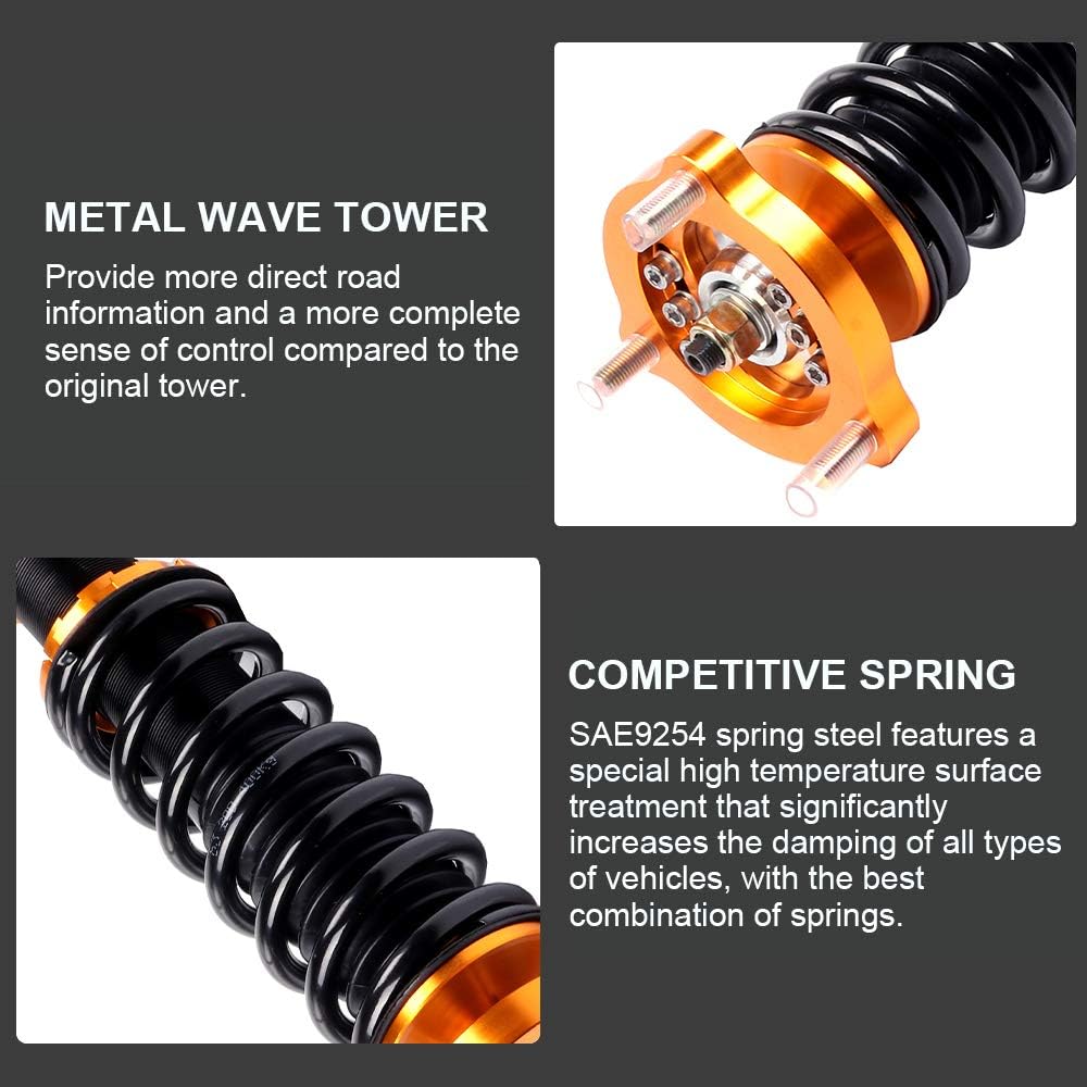 Coilover Struts Spring Shocks Assembly Adjustable Strut Shock Suspension Full Set Kits ECCPP Replacement fit for 2006-2011 Honda