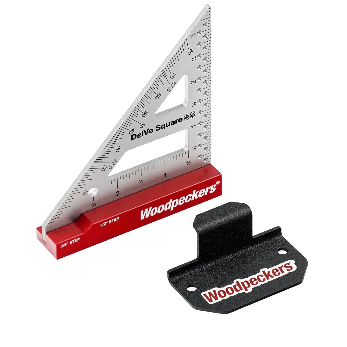 Woodpeckers Delve Square, 10-in-1 Woodworking Layout Tool, 6 Inch, Stainless Steel, Feature Packed Carpenter Square