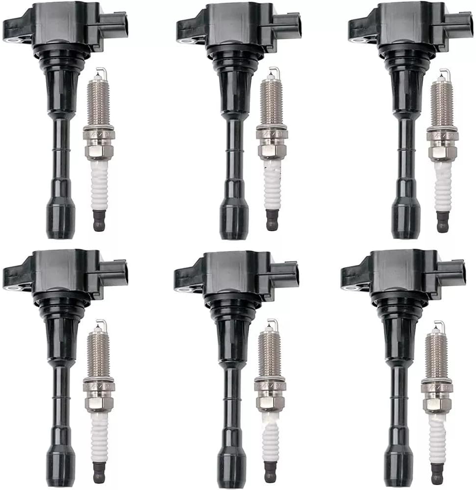 Set of 4 Ignition Coil Pack UF549 & 9029 Spark Plugs Compatible with Nissan Altima Cube Frontier NV200 Rogue Select Sentra Versa Note Suzuki Equator L4 1.6L 1.8L 2.0L 2.5L