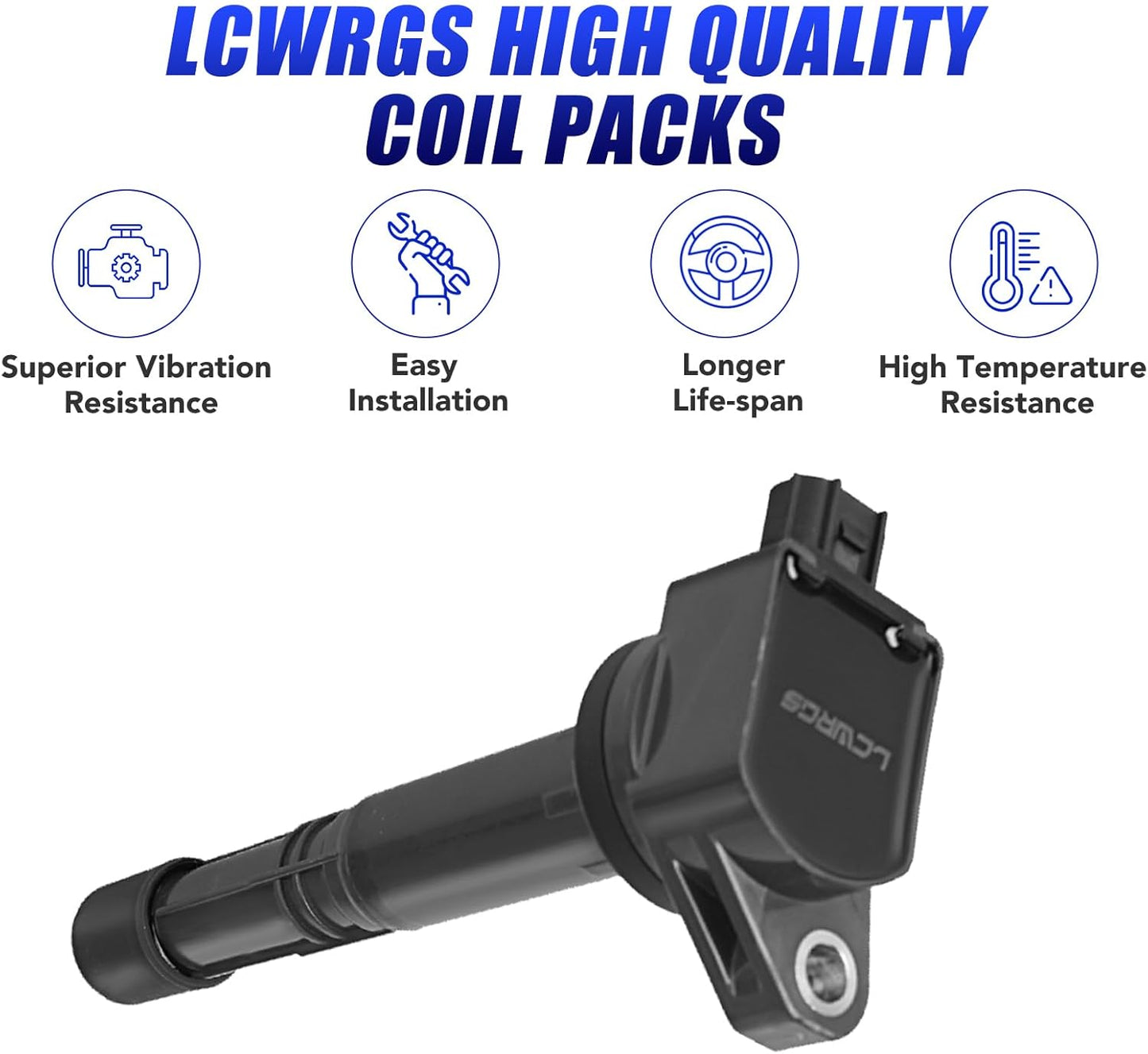 Set of 4 Ignition Coil Pack and Spark Plugs Fits for 2.4 L4 Honda Accord CRV Crosstour Civic SI Acura ILX 2008 2009 2010 2011 2012 2013 2014 Replaces UF602