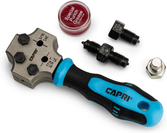 Capri Tools 3/16 in. Dual Head Flaring Tool, makes 4.75 mm ISO/DIN Bubble Flare and 3/16" SAE Double Flare