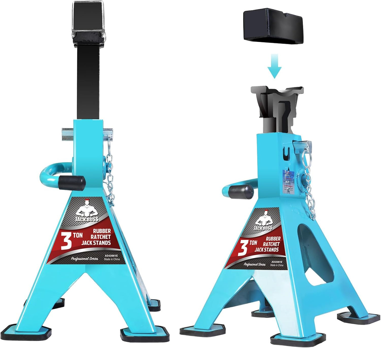 Car Jack Stands 3 Ton (6,000 LBs) Capacity, Extra Reinforced Car Lifting Stand Adjustable Jack Stand with Double Locking, Fits Automotive Small Pick-Up Yellow, 2 Packs