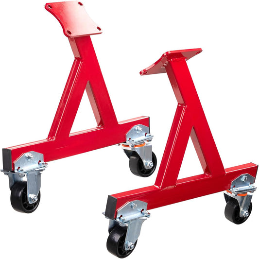 Compact Engine Stand Compatible with Chevy GM LSx V8 Motors 360° Castors, Red