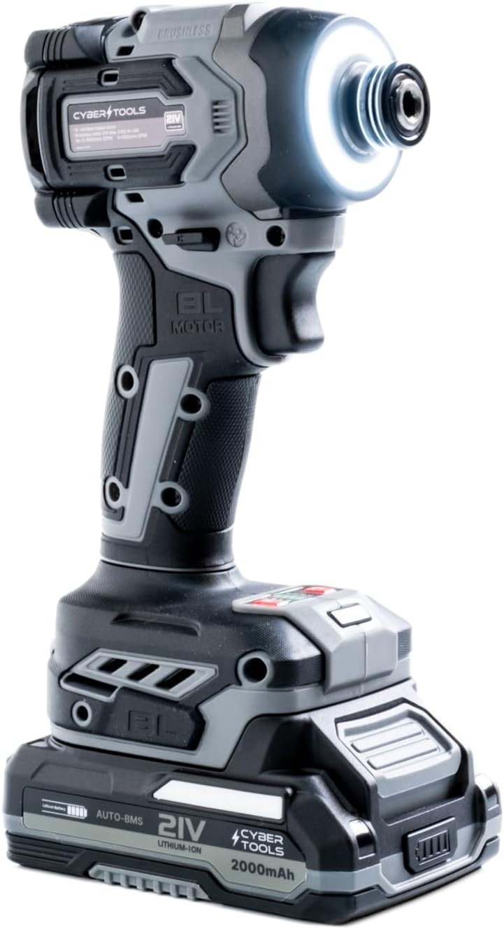 21V Brushless Cordless Driver, Compact and Light Weight, 230Nm Max Torque, 4000 IPM, 3200 RPM with LED Light, 2 Batteries 2000mAh, Charger, and Case Included