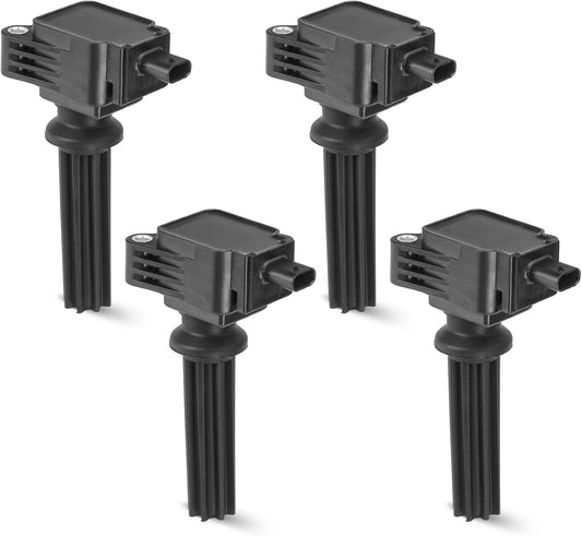4PCS Ignition Coil Pack Compatible with Ford Lincoln Edge Escape Explorer Focus Fusion Taurus MKZ 2.0 2.3 L4, Replace for DG546 5C1873 C1816 UF670, Black