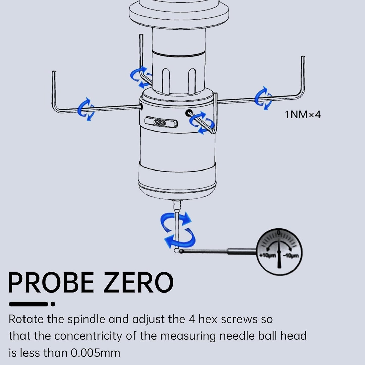 CNCTOPBAOS High Precision 3D Edge Finder 0.001mm NO,Waterproof CNC Machining Center Trigger Touch Probe,Milling Machine Automatic Find Center Position Locator,XYZ Coordinate Tool Setter Measuring+Tip