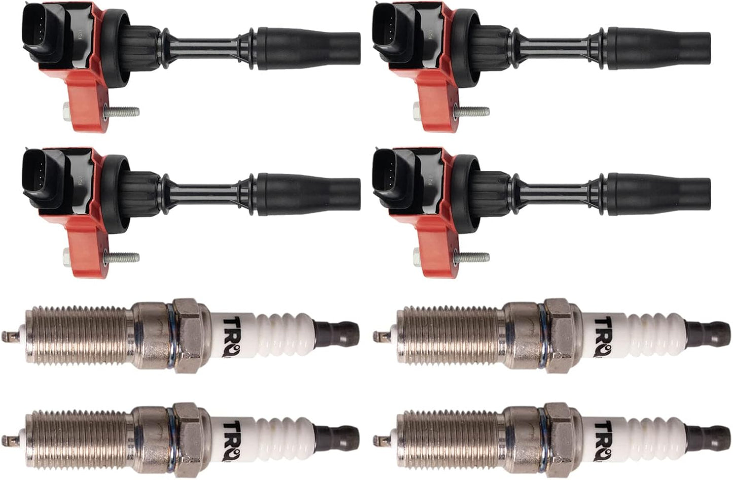TRQ Ignition Kit Ignition Coil Spark Plugs Compatible with 92-01 Ford 91-97 Lincoln Mercury