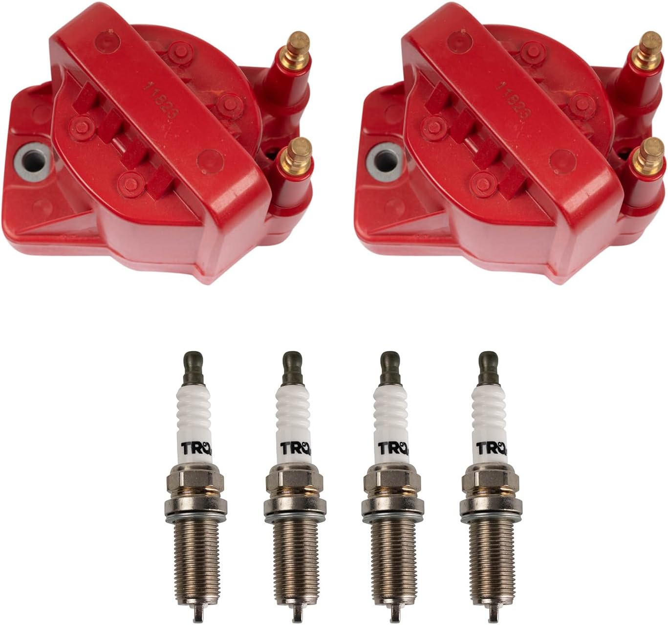 TRQ Ignition Kit Ignition Coil Spark Plugs Compatible with 92-01 Ford 91-97 Lincoln Mercury