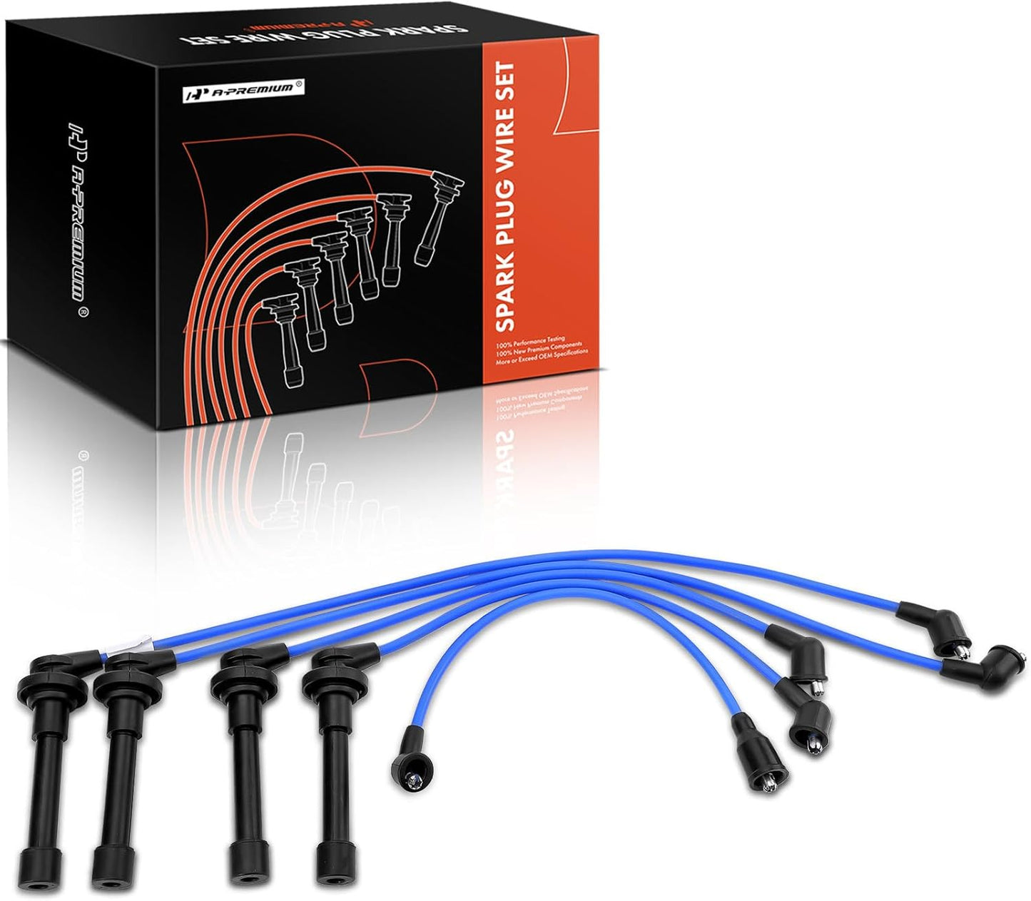 A-Premium Ignition Spark Plug Wires Set of 5 Compatible with Nissan Sentra 1991-2000, 200SX 1995-1998, NX 1991-1993, 1.6L, Replace# 224404B000