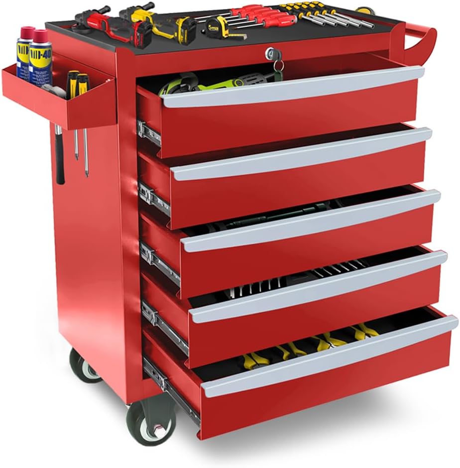 7-Drawer Tool Chest, Roling Tool Box with Wheels & Drawers & Lock, Toolbox Organizer Storage for Garage/Workshop/Home, Suitable for Moving/Gift/Daily Use