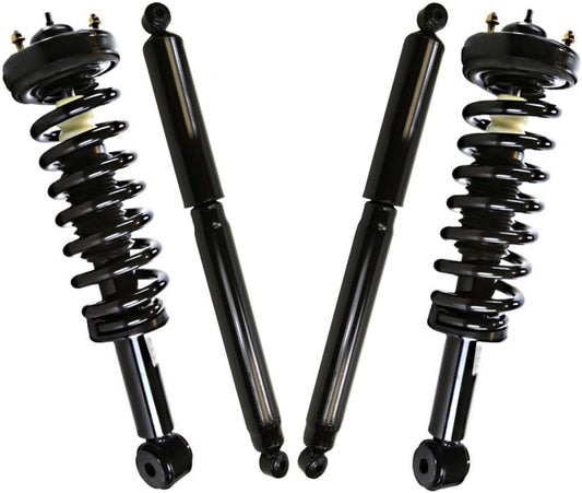 AutoShack Front Complete Strut & Coil Spring Assembly with Rear Shock Absorbers Set for 2009-2013 Ford F-150 3.5L 4.6L 5.0L 5.4L 4WD | Full-vehicle Suspension System Replacement Kit SUSPKG11001