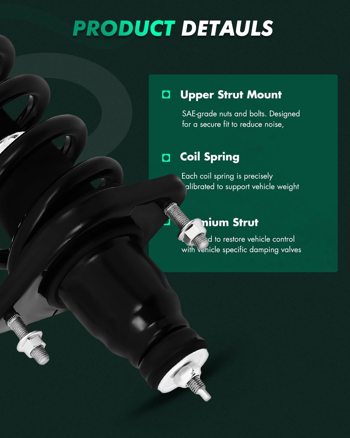 Scitoo Quick Complete Struts Assembly Shock Absorber fit 2007 2008 2009 2010 2011 for Honda CR-V (Rear Pair)