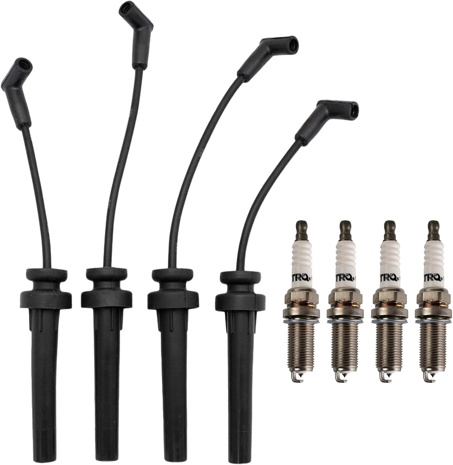 TRQ Ignition Kit Spark Plugs Wire Set Compatible with 2011-2019 Ford Fiesta