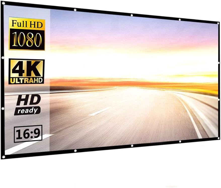 Screens for Projector Portable,60/100 /120 Inch 16:9,Polyester Outdoor Movie Screen for Travel Home Theater DLP Projektor (Size : 60 inch)