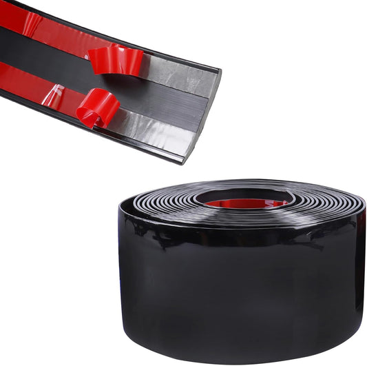 16FT Automotive Trim Molding 4"(100mm) Wide Heavy Duty Car Side Moldings UV-Protected Scratch-Proof for All Vehicles Body Door Window Bumper Self Adhesive, Glossy Black