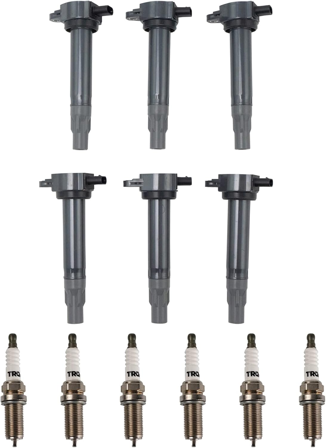 TRQ Ignition Kit Ignition Coil Set Spark Plugs Compatible with 2007-2011 Hyundai Accent 2009-2011 Kia Rio Rio5