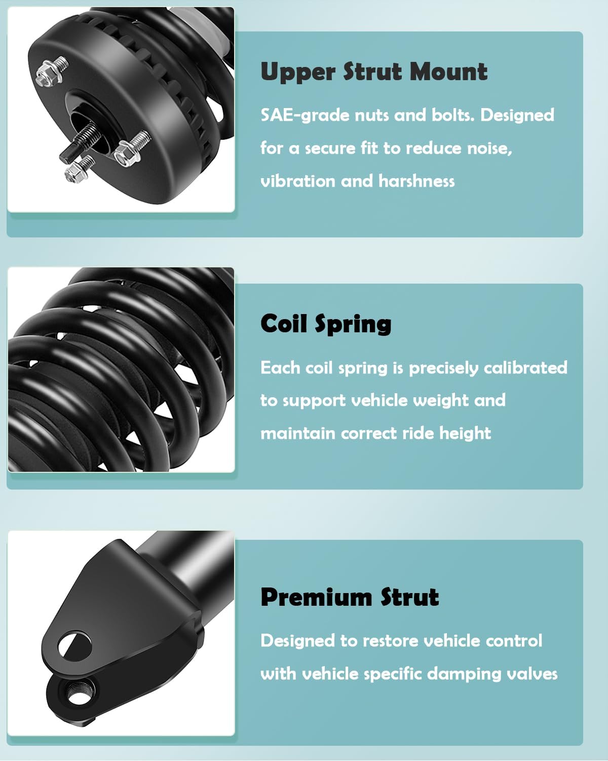 SCITOO Front and Rear Shock Absorber Assembly Fit for 2005-2010 for Chrysler 300, 2006-2010 for Dodge Charger, Complete Shock and Strut Assembly Kit Fit for 172248 5797 4PCS
